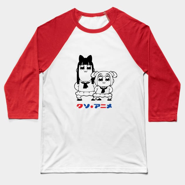 Pop Team Epic Poputepipikku - Kuso Anime Baseball T-Shirt by Nyakuro